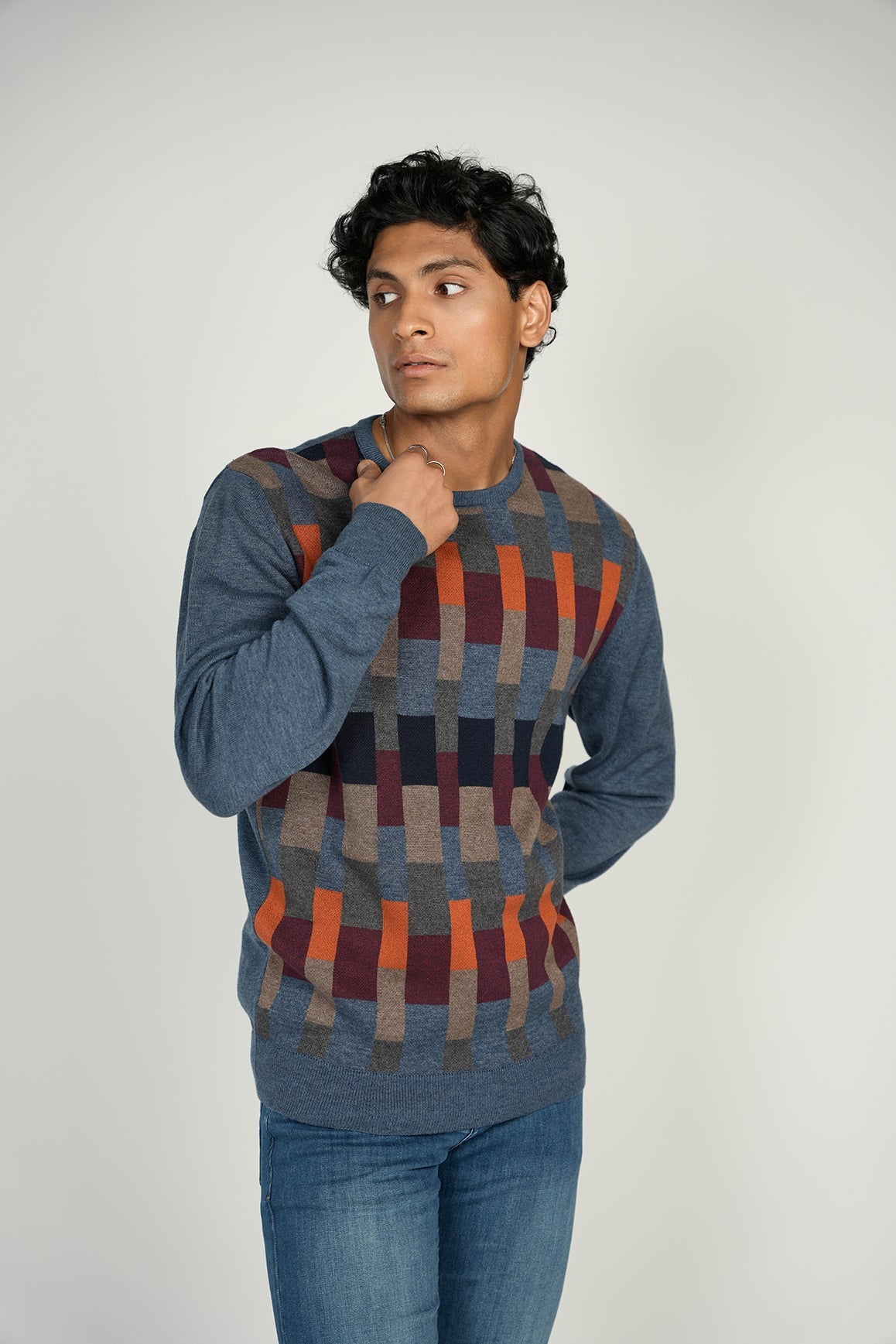 Melange Indigo Crewneck