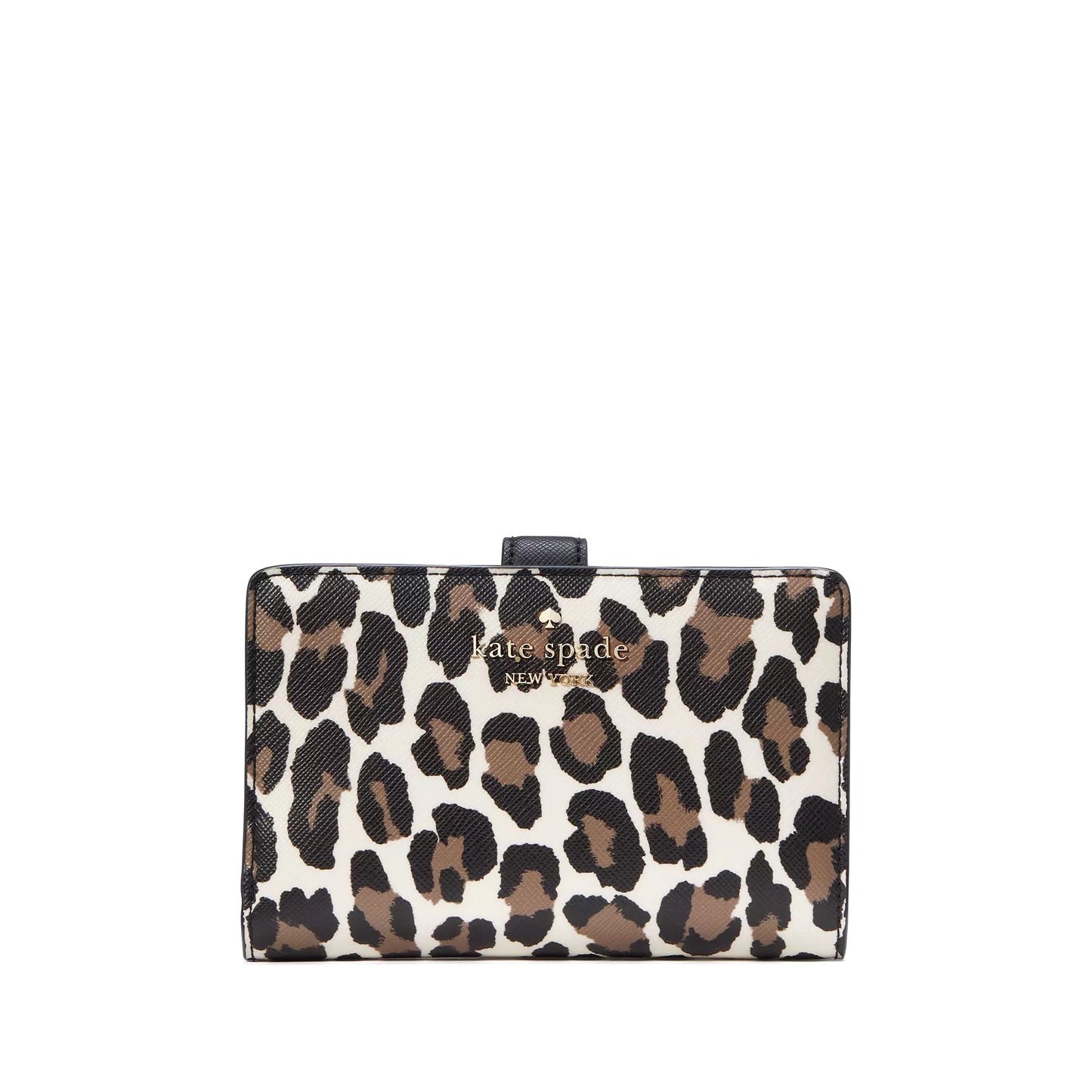 title:Kate Spade Women's Madison Spotted Leopard Medium Compact Bifold Wallet;color:Cream Multi