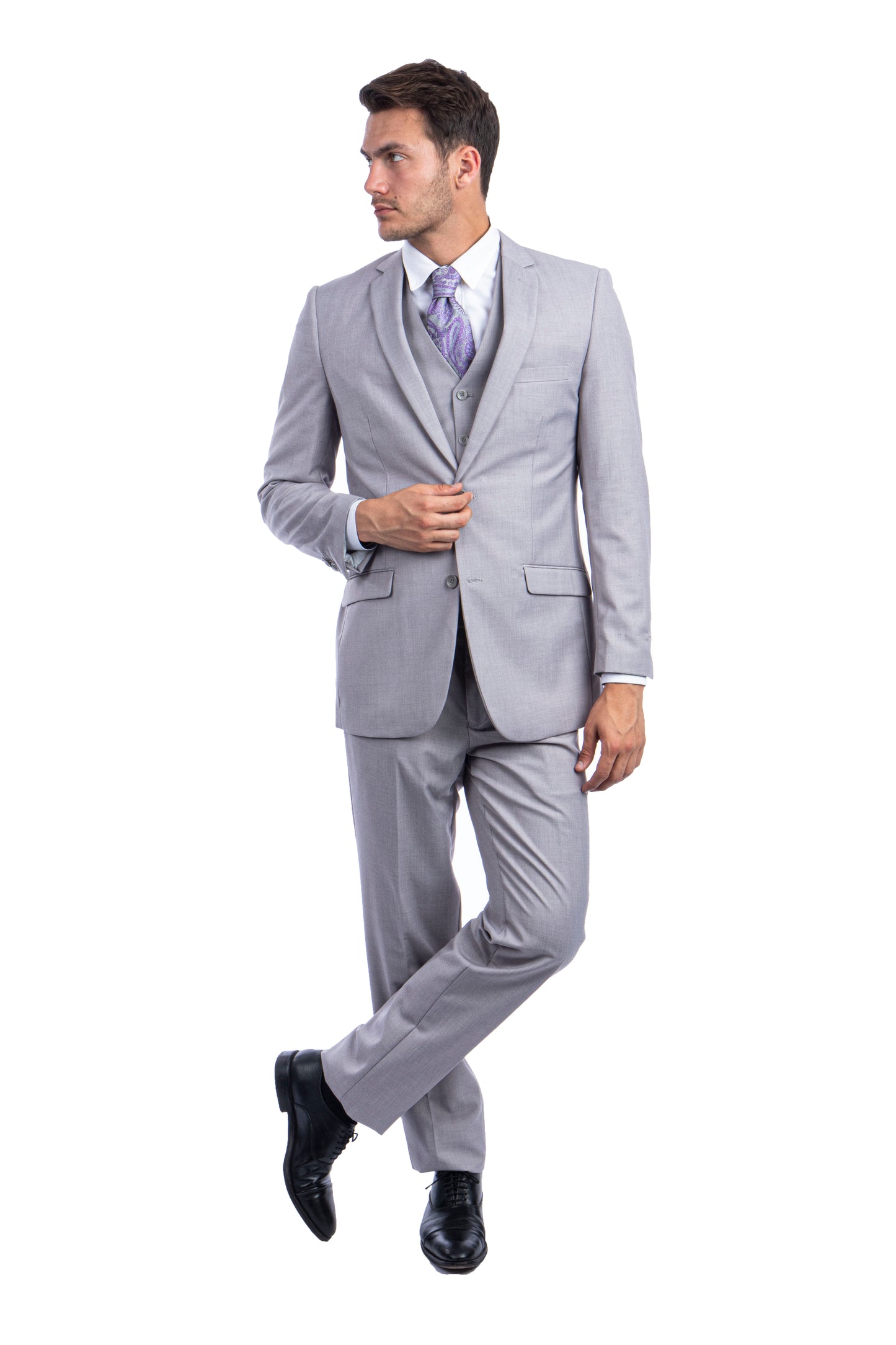 title:Azzuro LightGrey Suits 3 PC Hybrid Fit;color:LightGrey