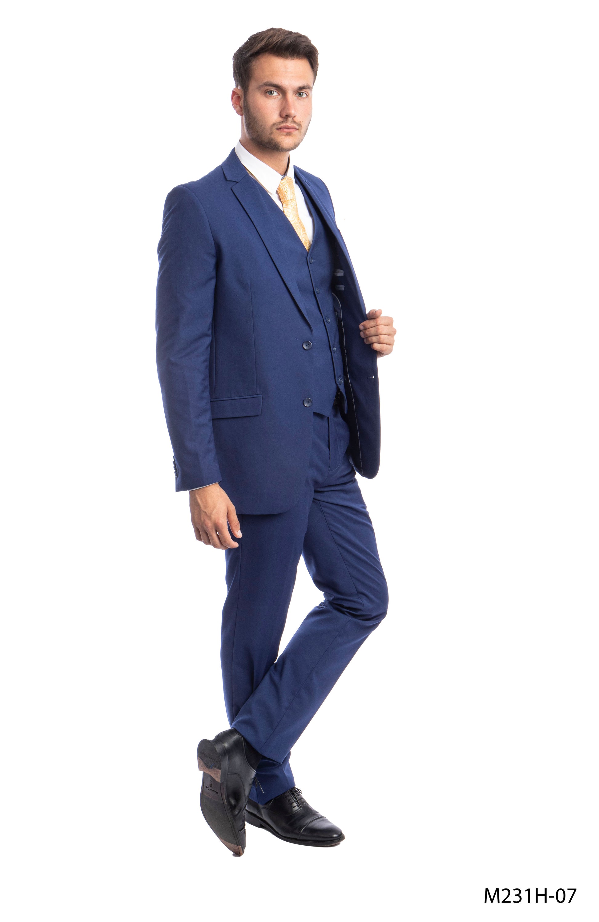 title:Azzuro Blue Suits 3 PC Hybrid Fit;color:Blue