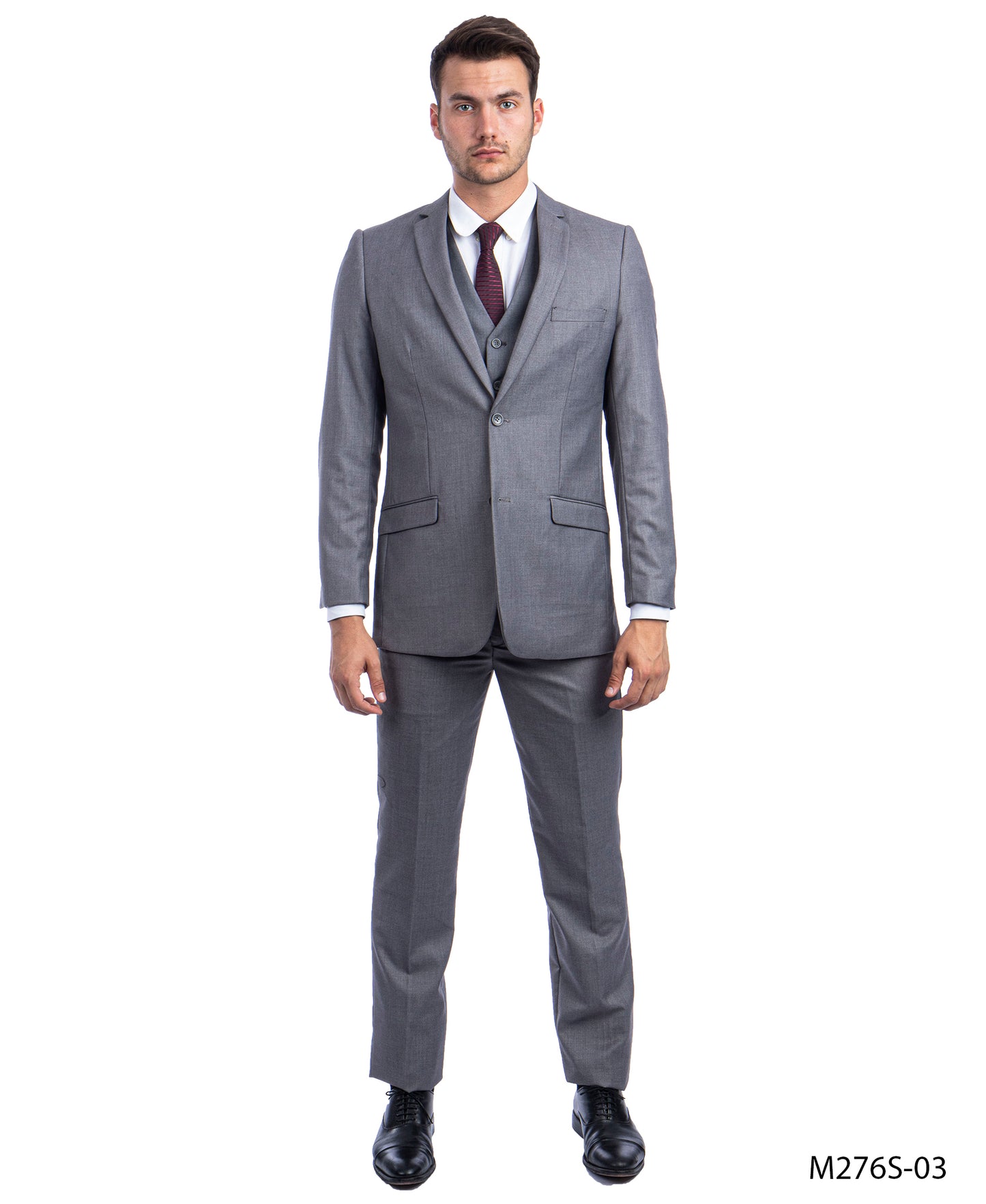 title:Azzuro Mid Gray Suits 2 PC Slim Fit;color:Mid Gray