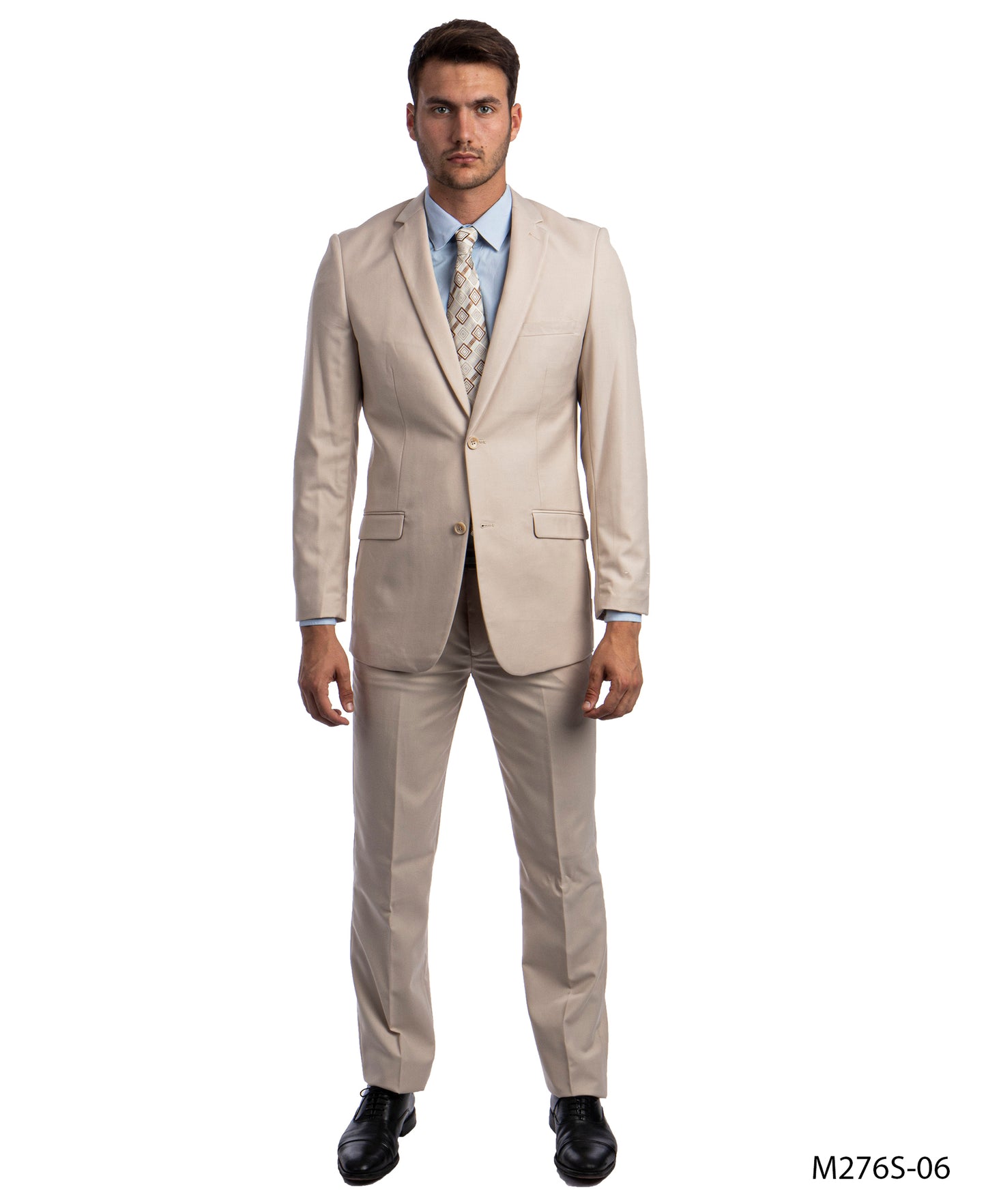 title:Azzuro Tan Suits 2 PC Slim Fit;color:Tan