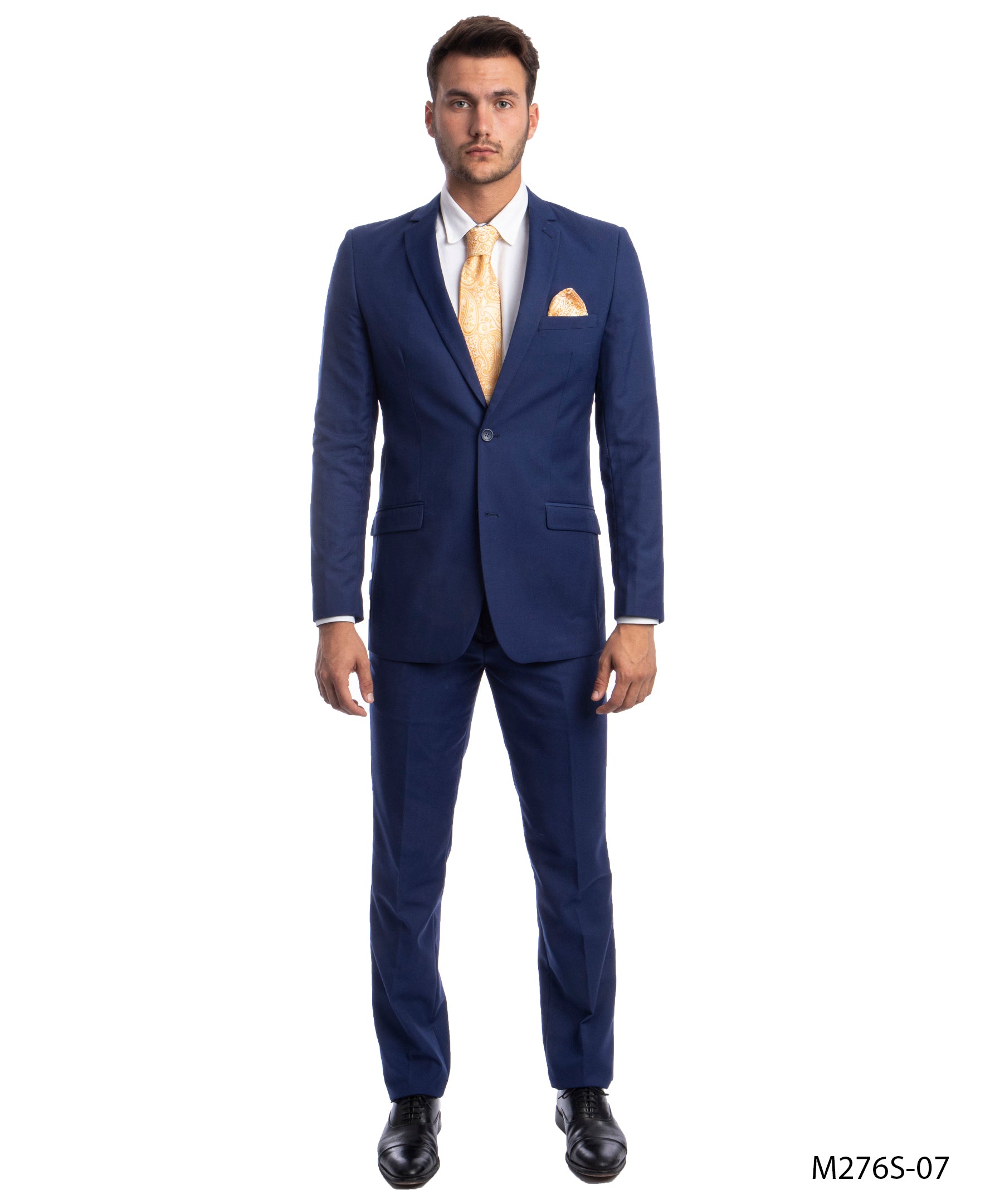 title:Azzuro Blue Suits 2 PC Slim Fit;color:Blue