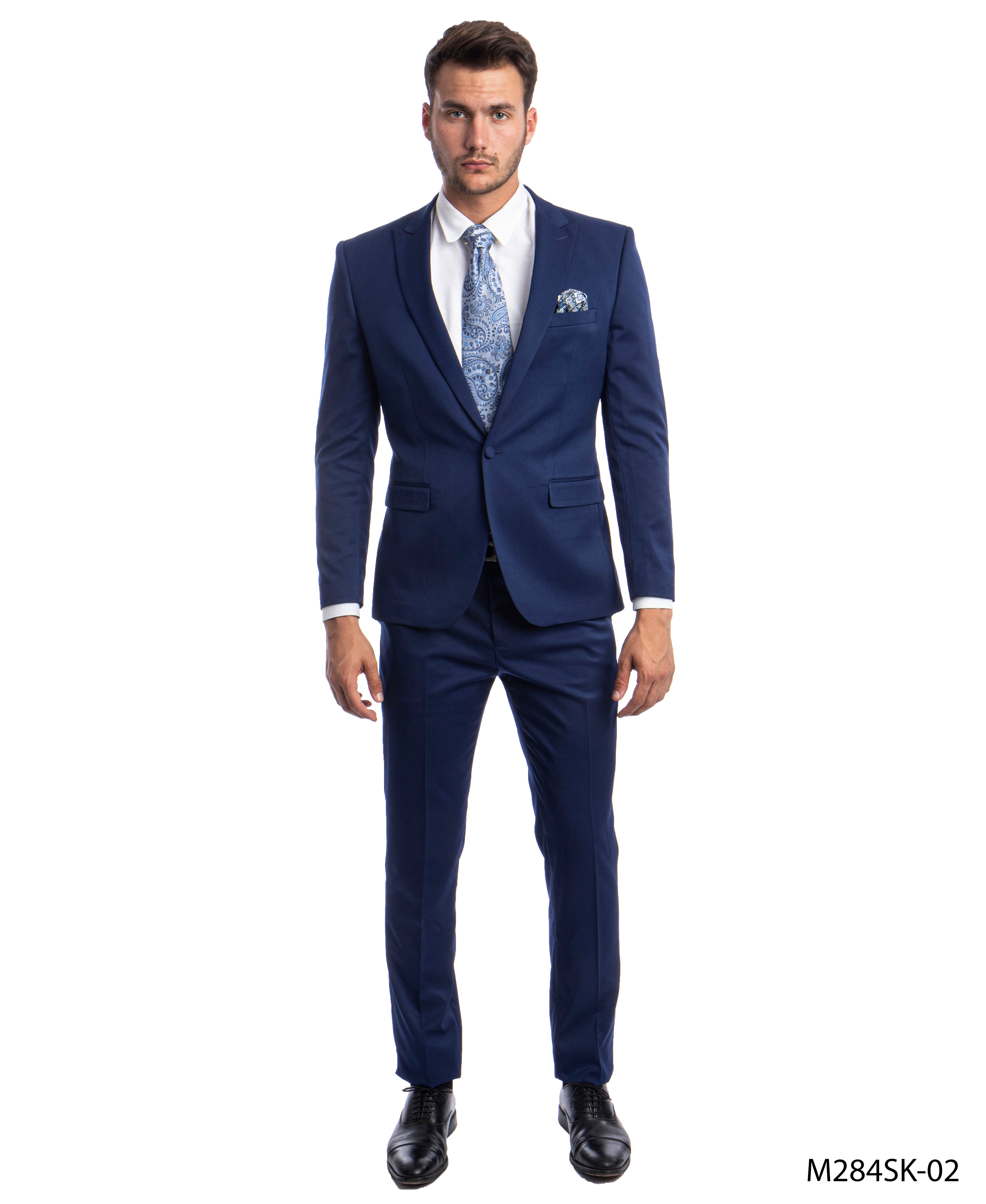 title:Sean Alexander Dk.Blue 2 PC Solid Suit Skinny Fit Suits;color:Dk.Blue