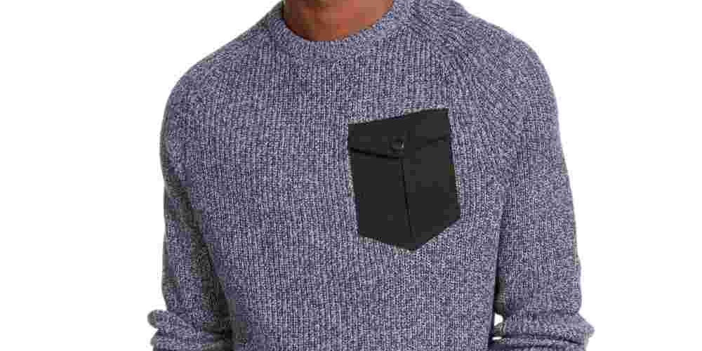 American Rag Men's Knit Crew Neck Sweater Navy