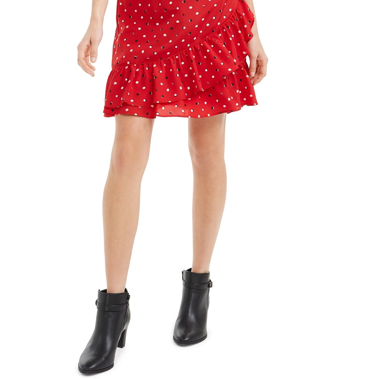 Maison Jules Women's Ruffled Pull-On Skirt Red Size X-Small