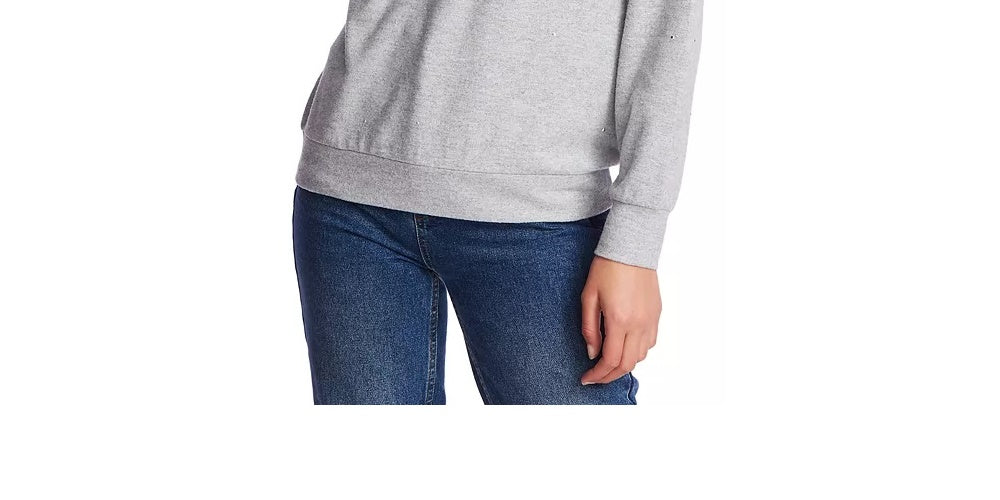 1.STATE Women's Crystal Detail Off The Shoulder Sweater Gray