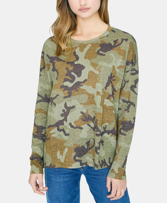 Sanctuary Women's Carlee Camo Tee Mineral Camo Green Size Small