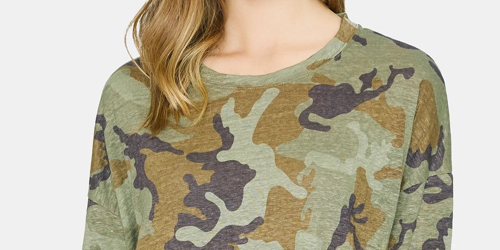 Sanctuary Women's Carlee Camo Tee Mineral Camo Green Size Small