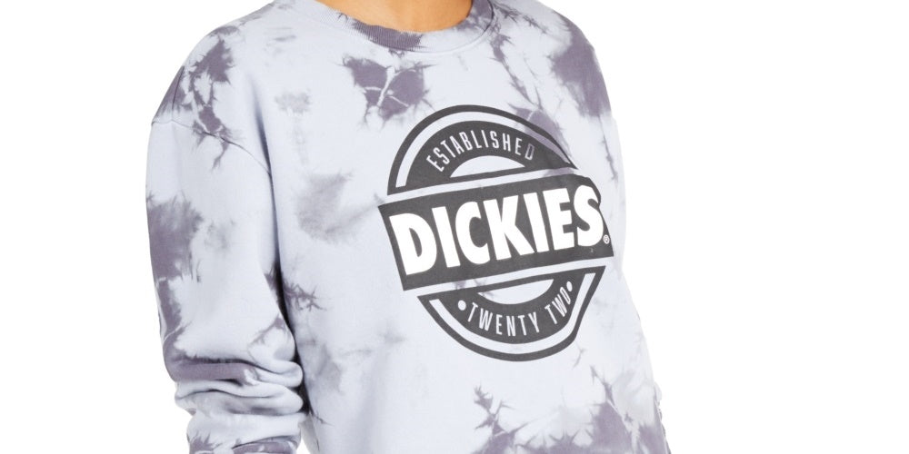 Dickies Women's Logo Tie Dye Sweatshirt Grey Size Large