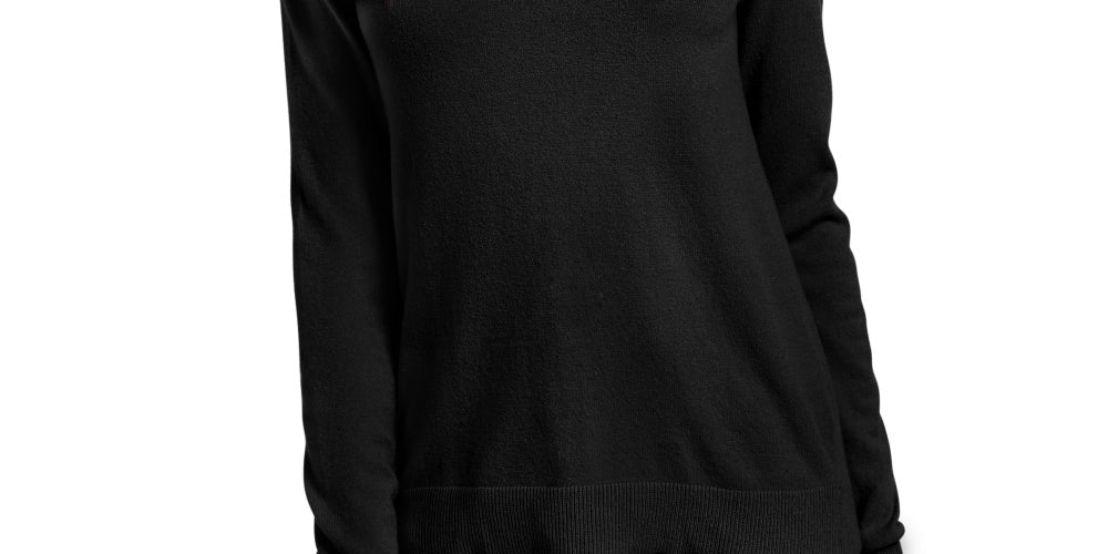 Planet Gold Junior's Crewneck Sweater Black Size Large