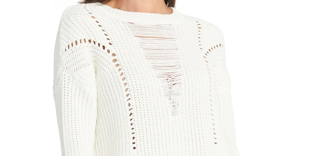 Rachel Roy Women's Textured Sweater White Size Small