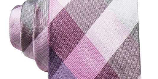 Ryan Seacrest Distinction Men's Weho Silk Check Regular Tie Pink One Size