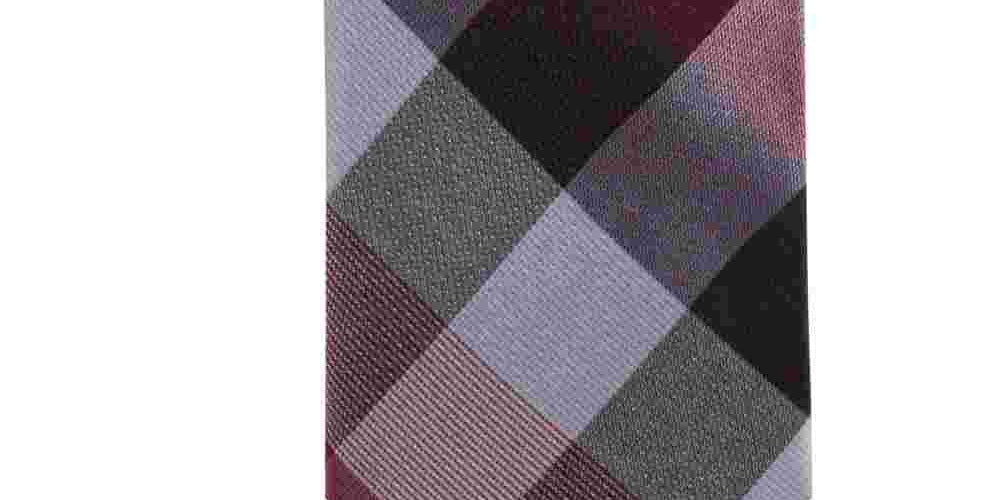 Ryan Seacrest Distinction Mens Weho Silk Check Regular Tie Dark Red Size Regular