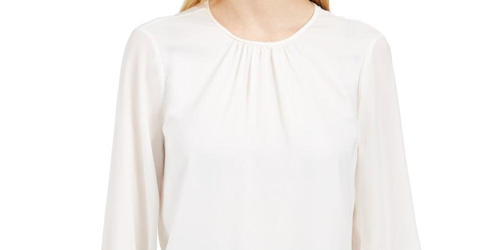 Calvin Klein Women's Woven Top White Size Large