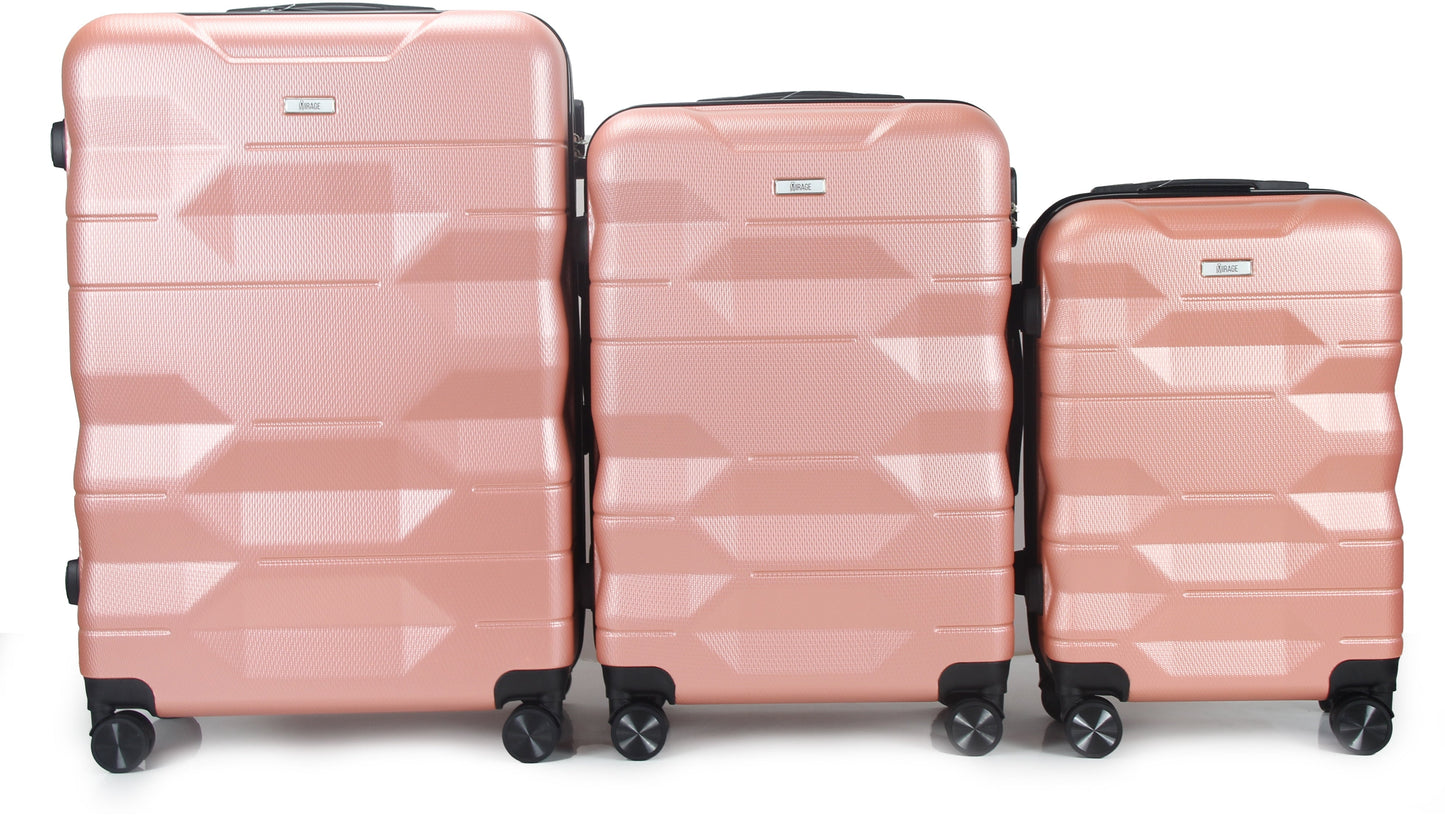 Maggie ABS Hard shell Lightweight 360 Dual Spinning Wheels Combo Lock 28" 24", 20" 3 Piece Luggage Set