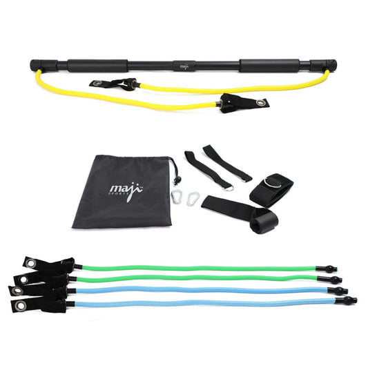 title:Maji Sports Portable Exercise Bar with Resistance Bands;color:Multi