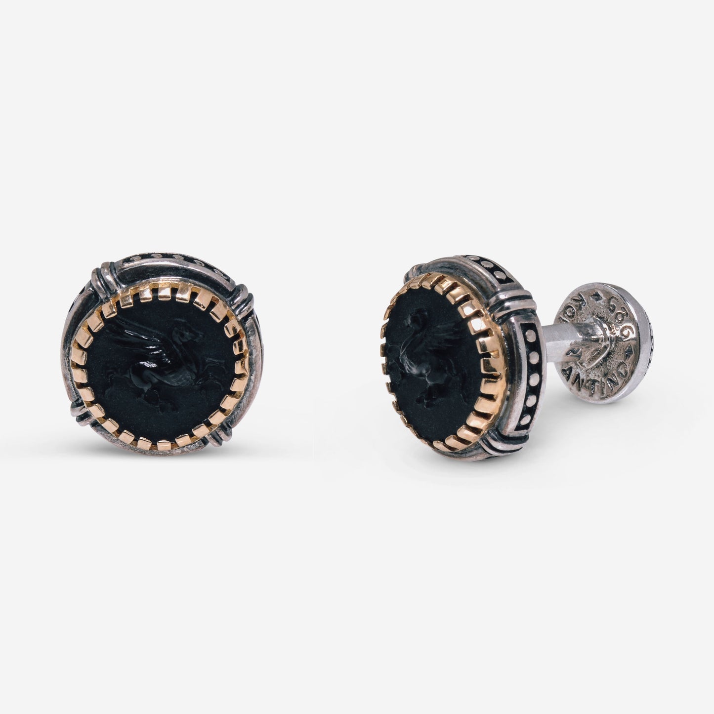 Konstantino Achilles Sterling Silver and Onyx Cufflinks MAKJ103-120