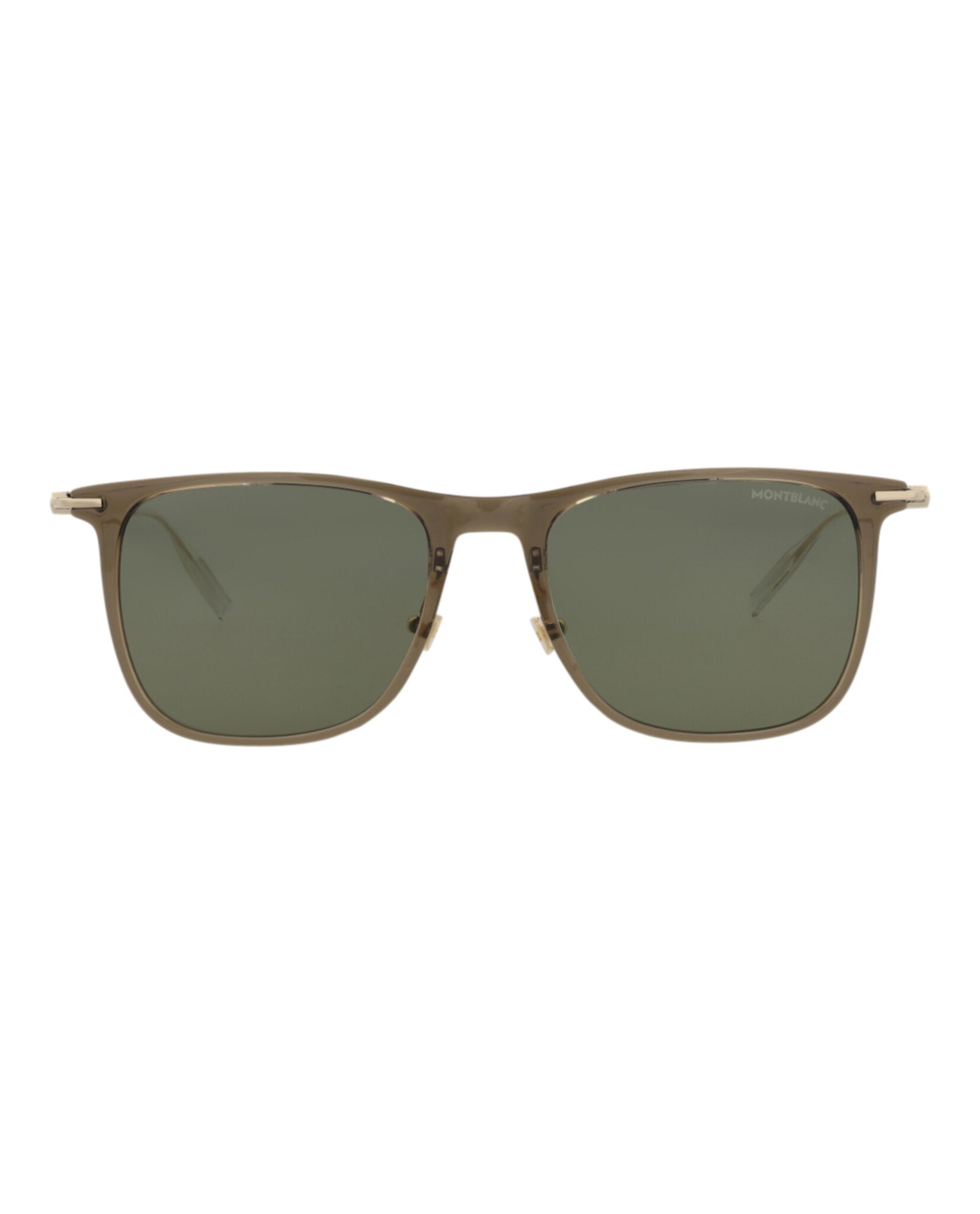 title:Montblanc Square-Frame Injection Sunglasses;color:Brown Gold Green