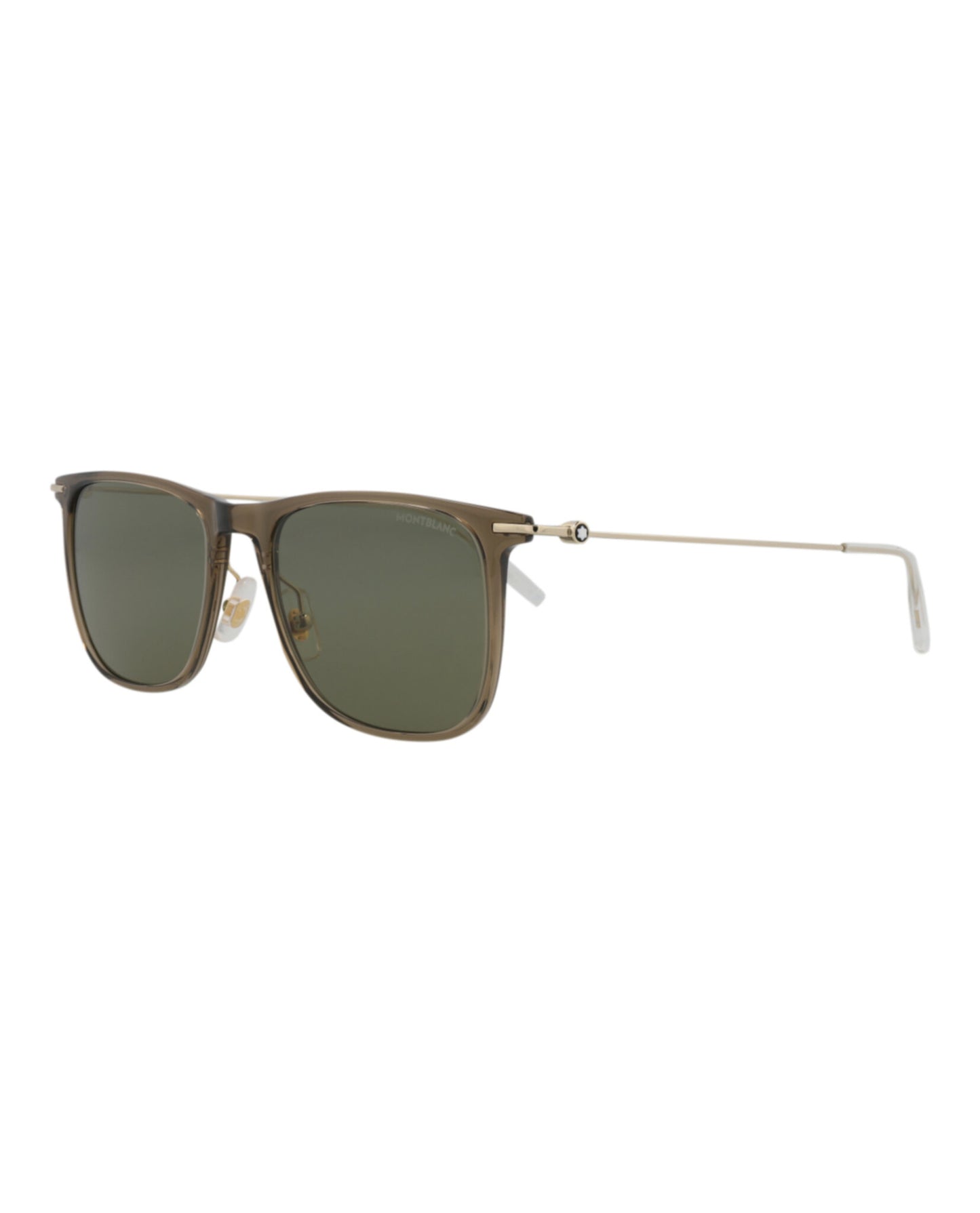 title:Montblanc Square-Frame Injection Sunglasses;color:Brown Gold Green