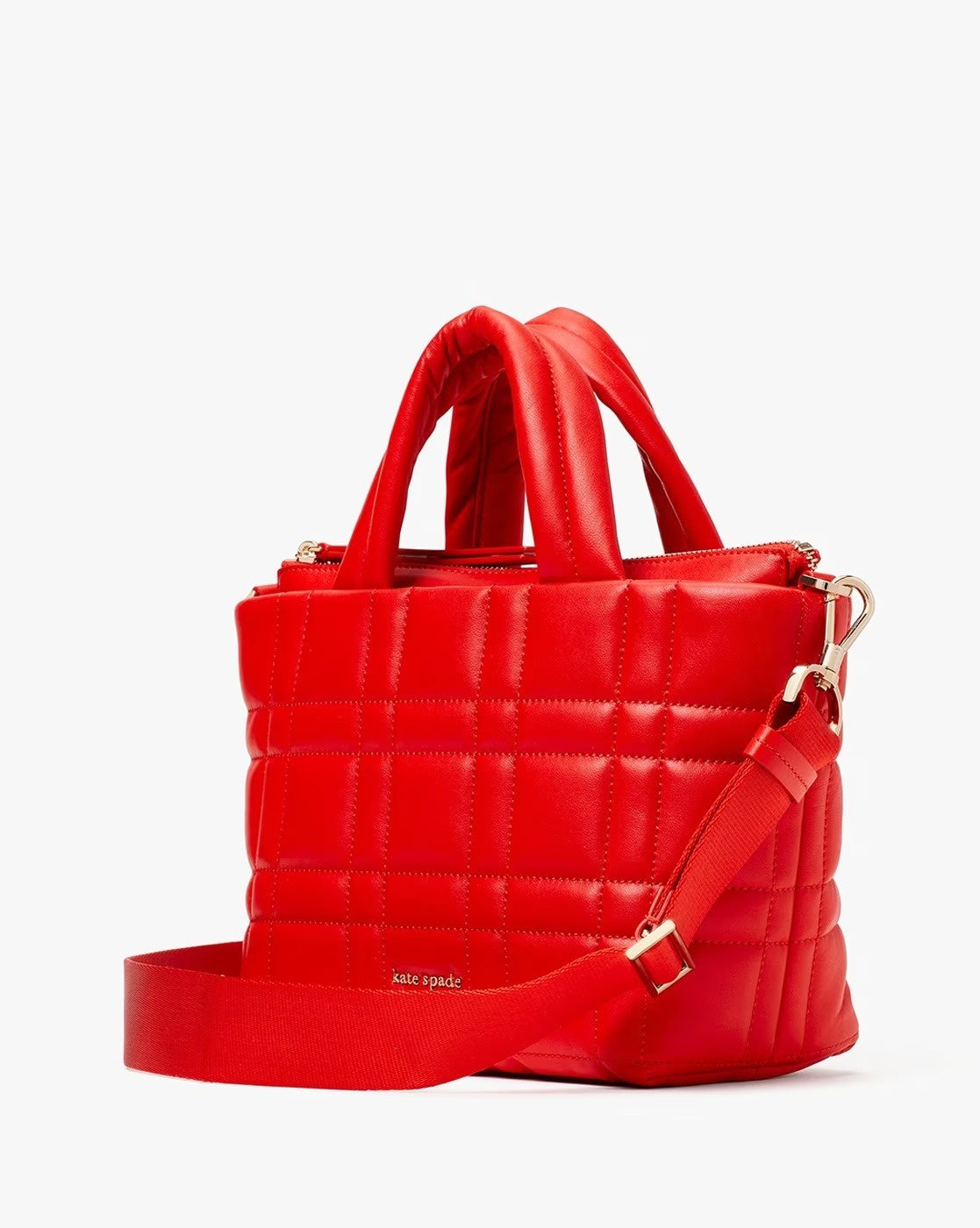 title:Kate Spade Women's Softwhere Quilted Leather Mini Tote;color:Bright Red