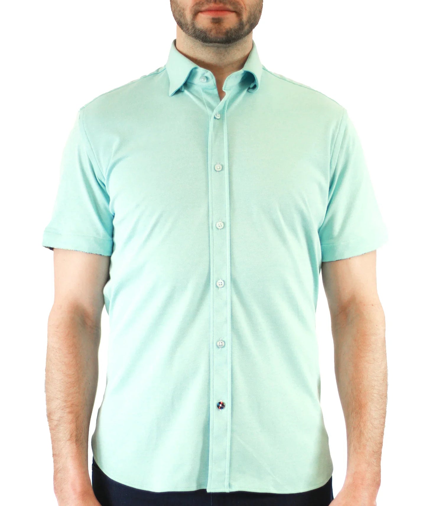 Max Colton Teal Knit Short Sleeve Shirt