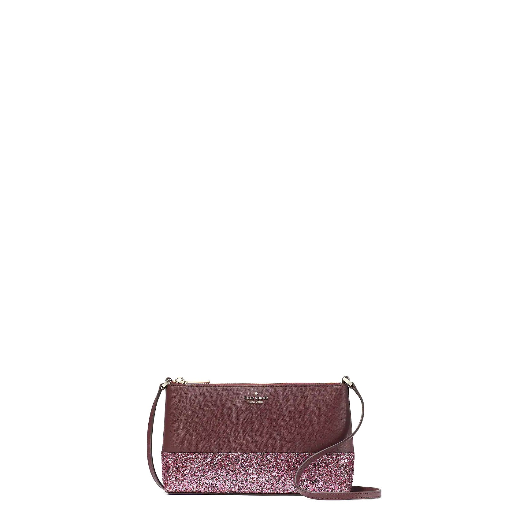 title:Kate Spade Women's Flash Glitter Crossbody ;color:Cherrywood 