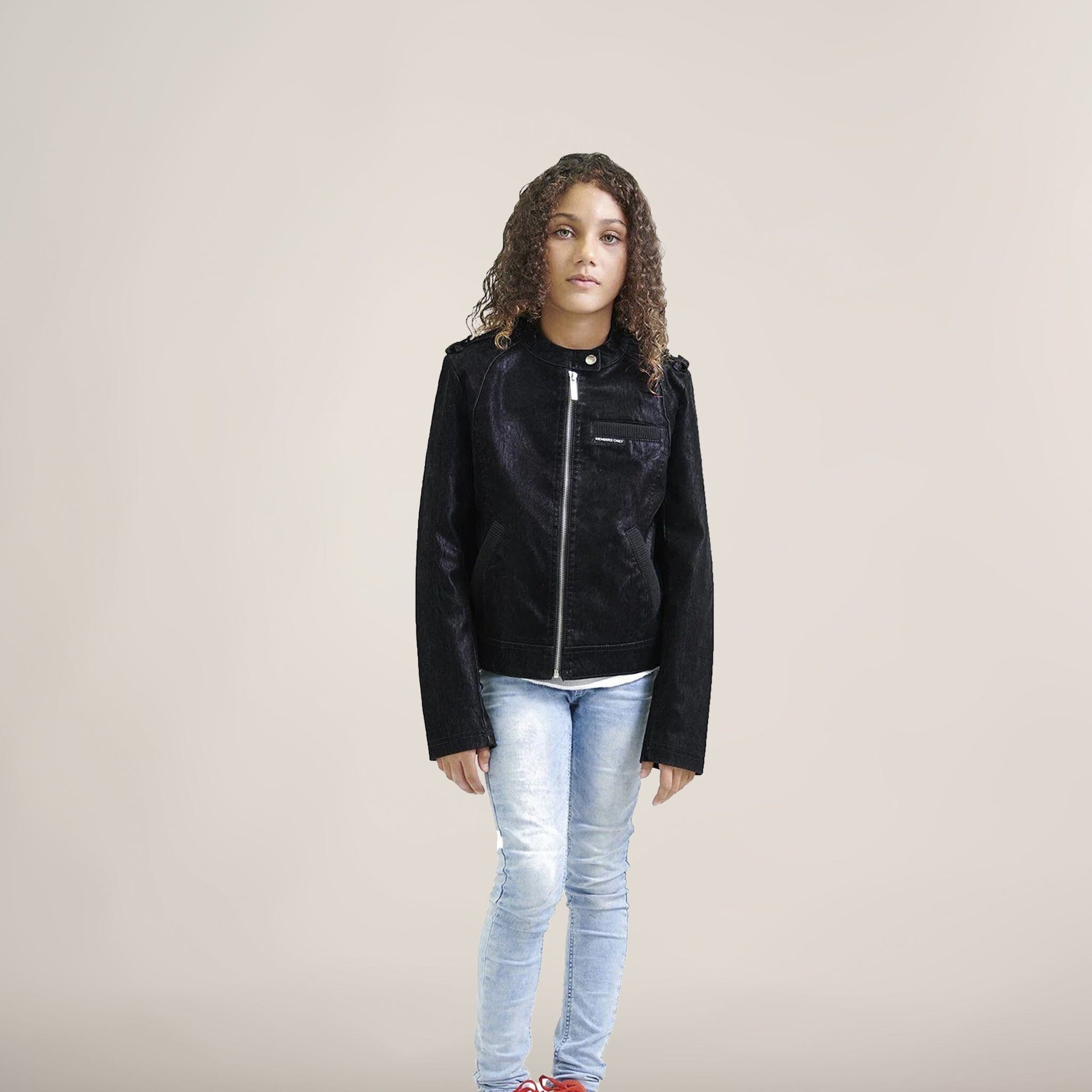 Girl's Suede Jacket - Black