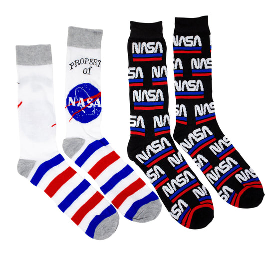 title:NASA Property Of 2-Pack Men Crew Socks;color:Multi-Color