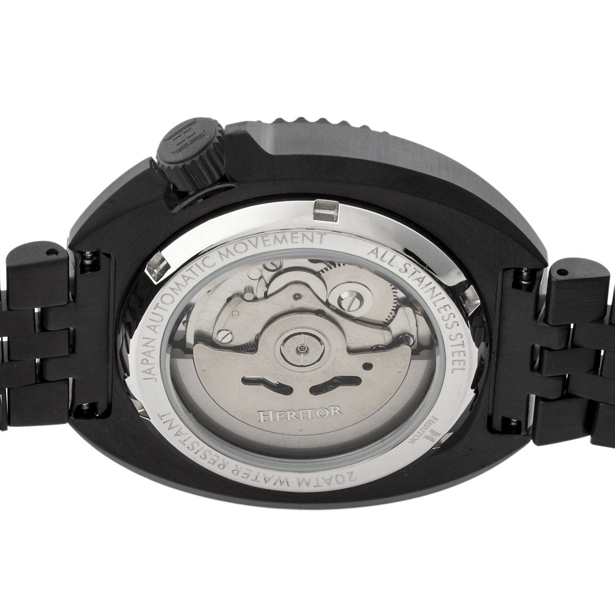 Heritor Automatic Morrison Special Edition Bracelet Watch w/Date - Black/Orange/Black  - HERHR7616