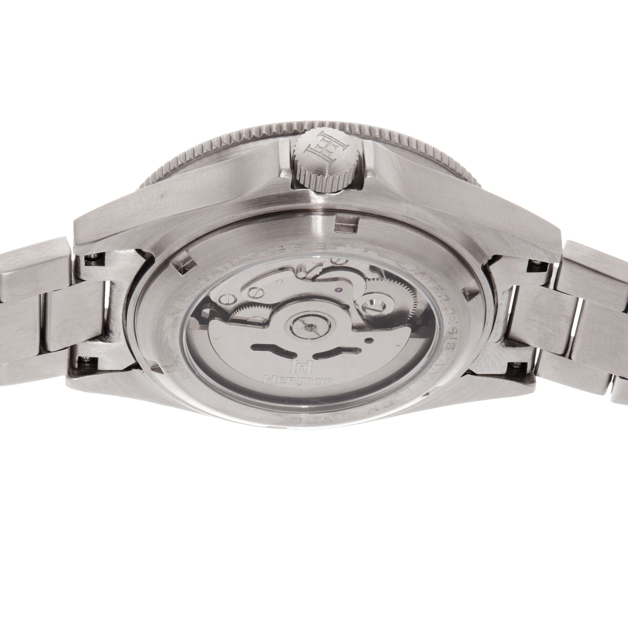 Heritor Automatic Calder Bracelet Watch w/Date - Silver/Black-Red - HERHS2803