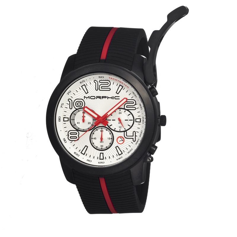 Morphic M22 Series Chronograph Men's Watch w/ Date - Black/White - MPH2204