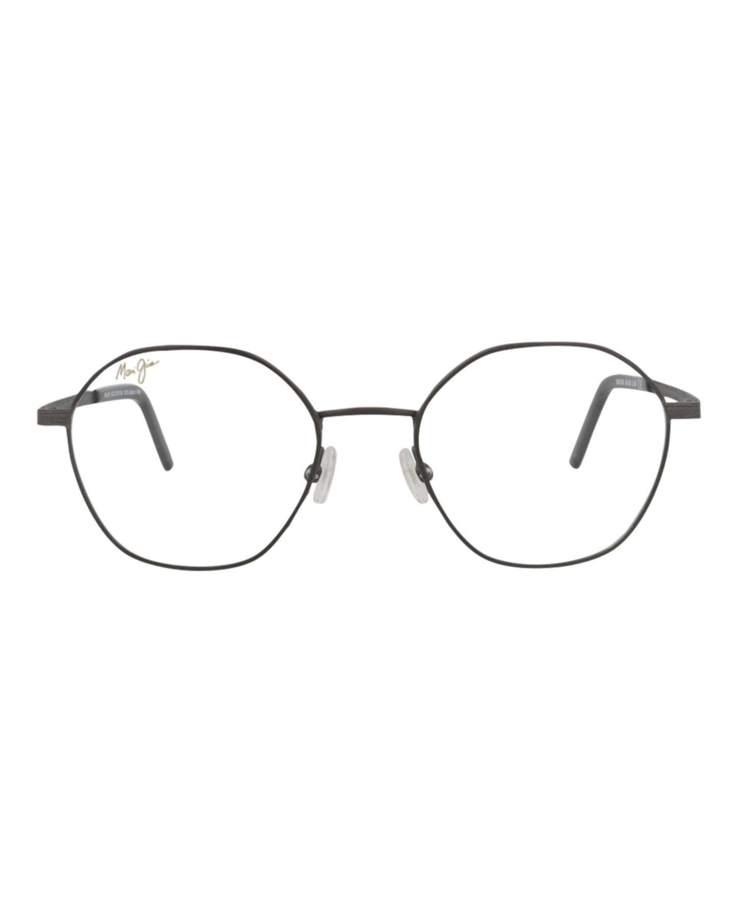 title:Maui Jim Round-Frame Stainless Steel Optical Frames;color:Gunmetal Gunmetal Transparent