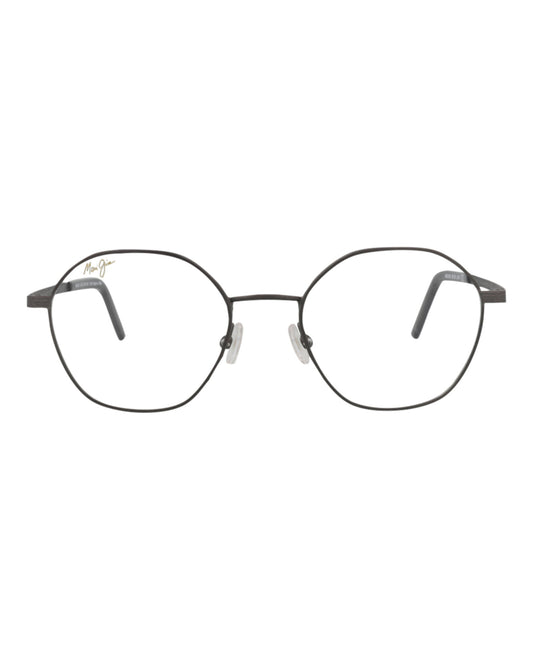 title:Maui Jim Round-Frame Stainless Steel Optical Frames;color:Gunmetal Gunmetal Transparent