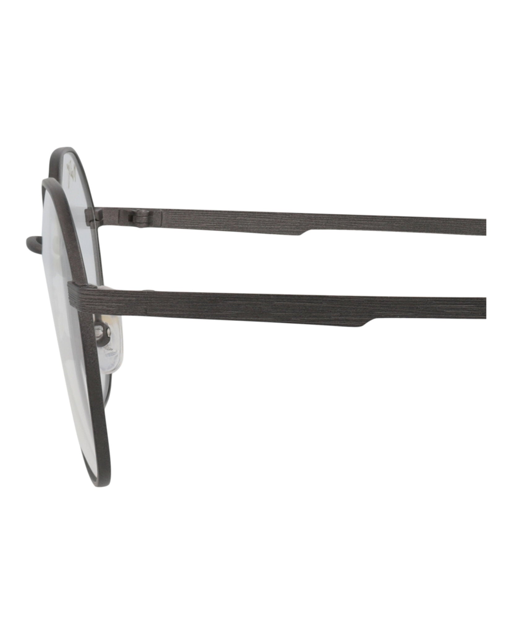 title:Maui Jim Round-Frame Stainless Steel Optical Frames;color:Gunmetal Gunmetal Transparent