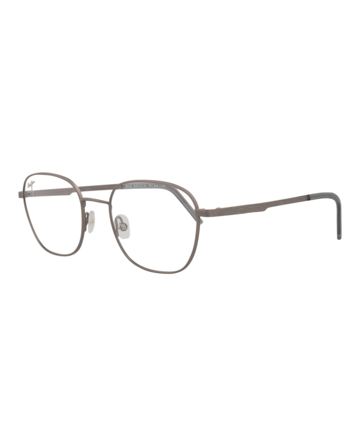 title:Maui Jim Round-Frame Stainless Steel Optical Frames;color:Grey Grey Transparent