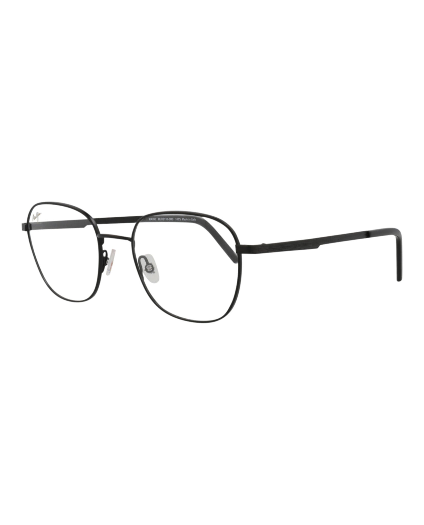 title:Maui Jim Round-Frame Stainless Steel Optical Frames;color:Black Black Transparent