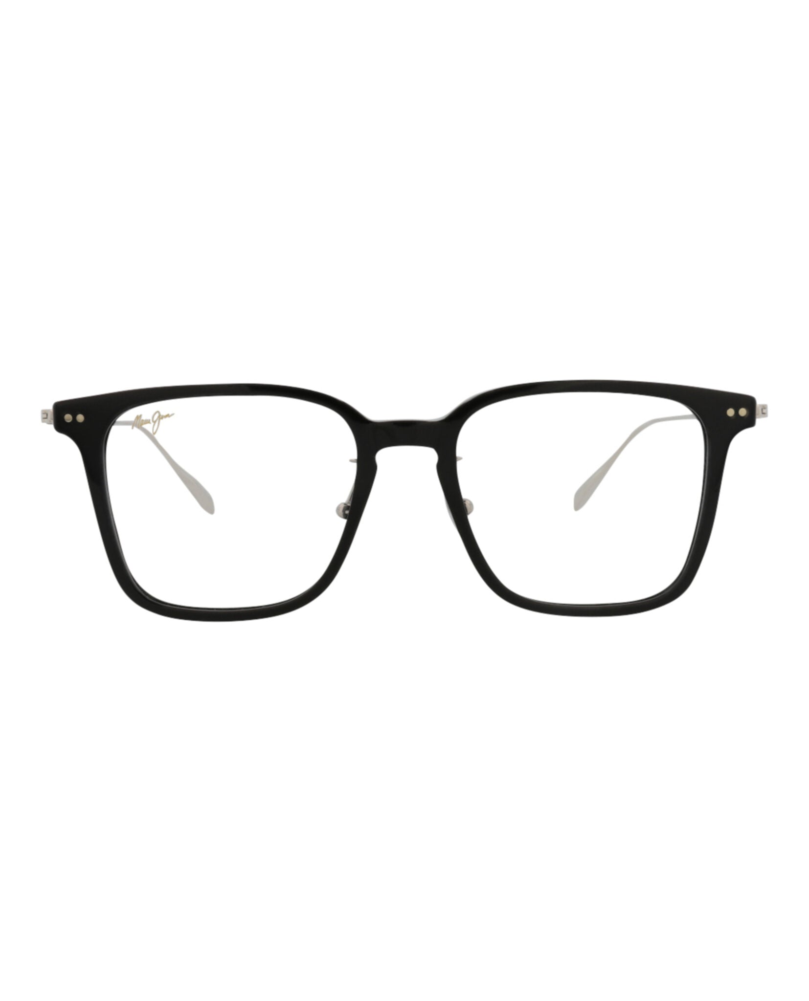 title:Maui Jim Square-Frame Acetate and Titanium Optical Frames;color:Black Titanium Transparent