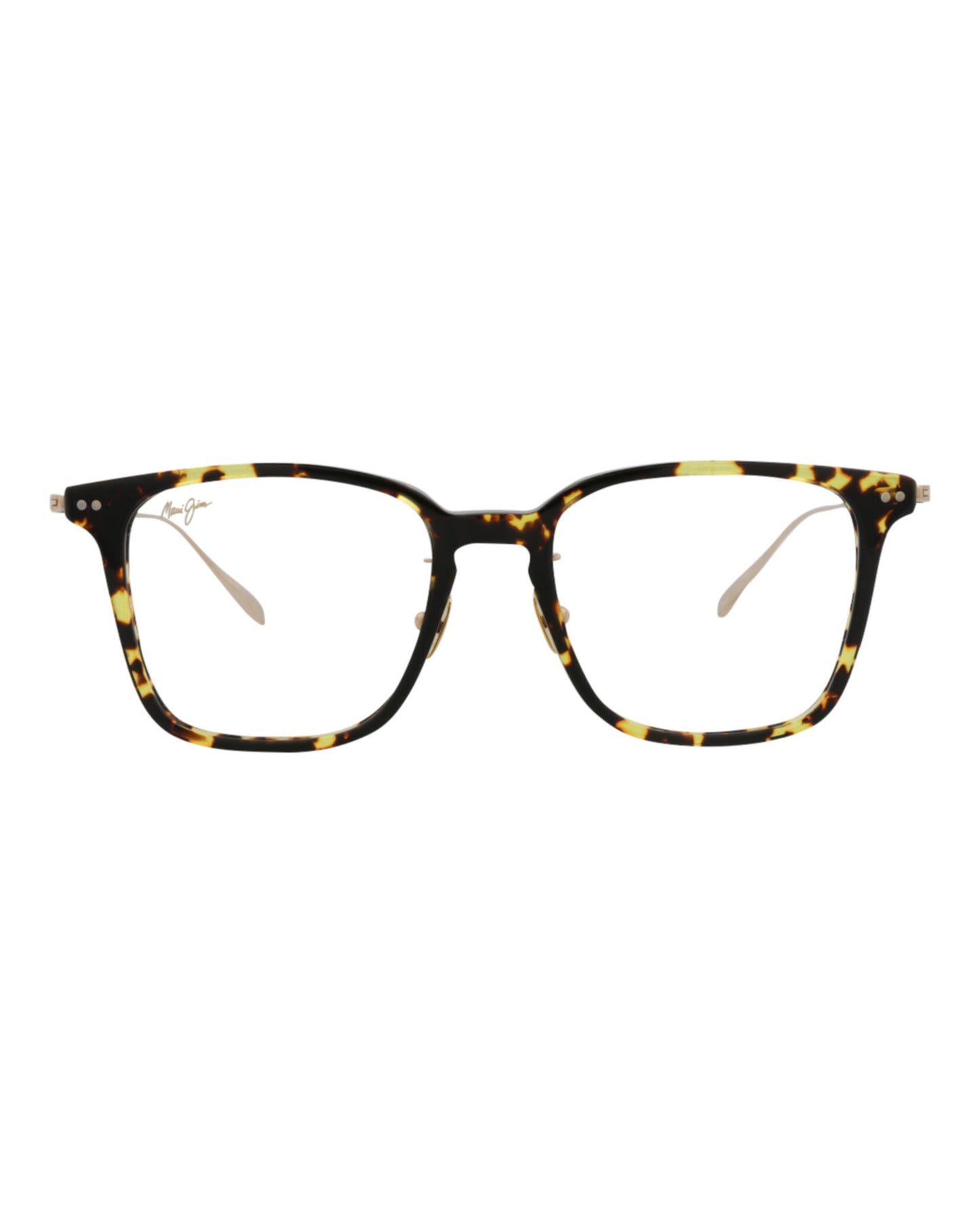 title:Maui Jim Square-Frame Acetate and Titanium Optical Frames;color:Tortoise Gold Transparent