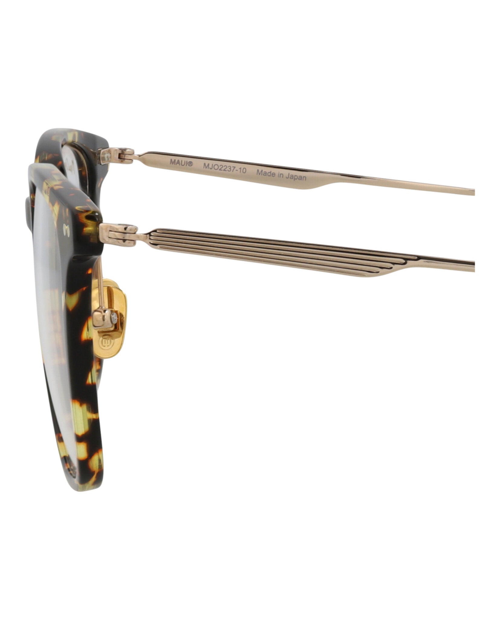 title:Maui Jim Square-Frame Acetate and Titanium Optical Frames;color:Tortoise Gold Transparent