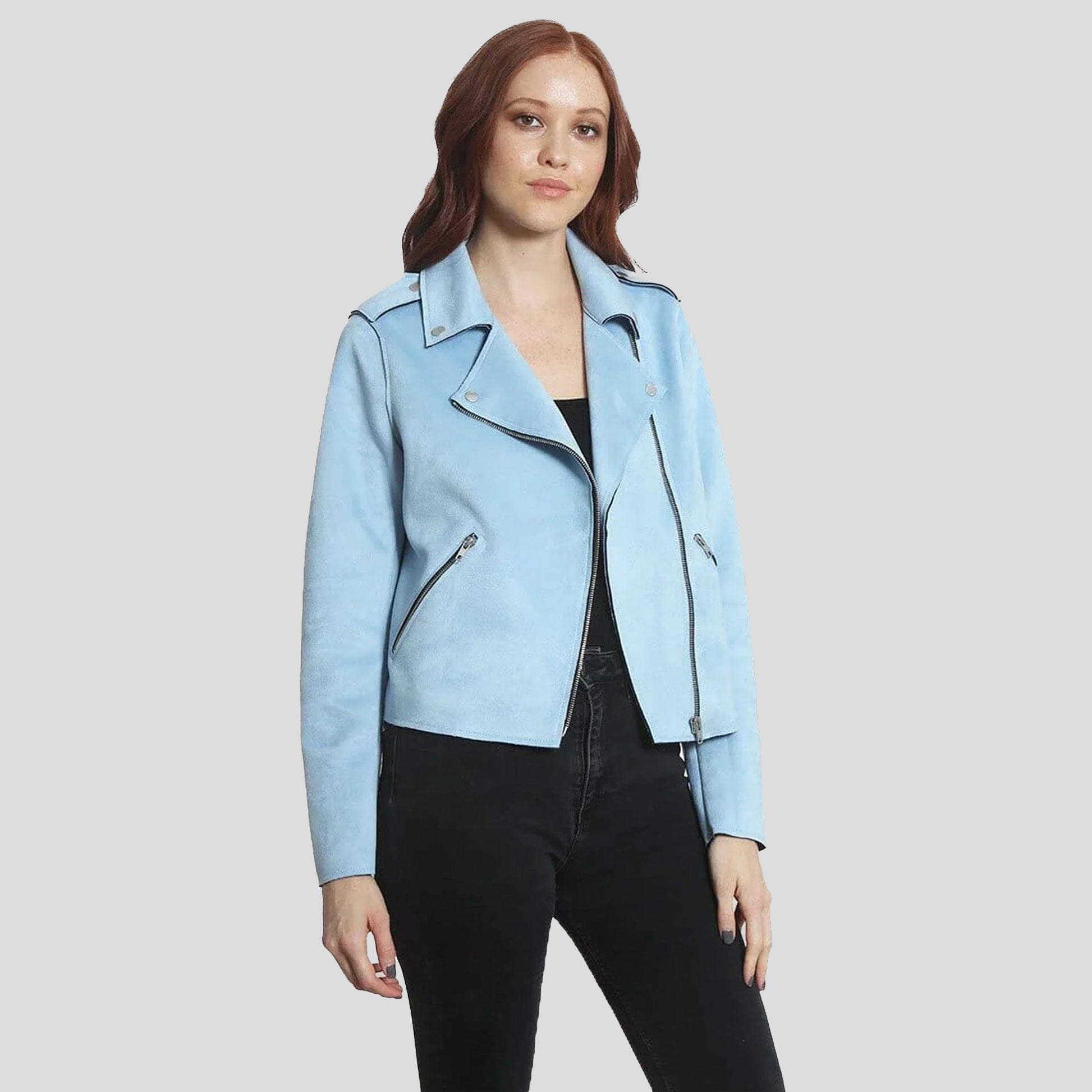 Women's Faux Suede Moto Jacket - FINAL SALE Womens Jacket Members Only 