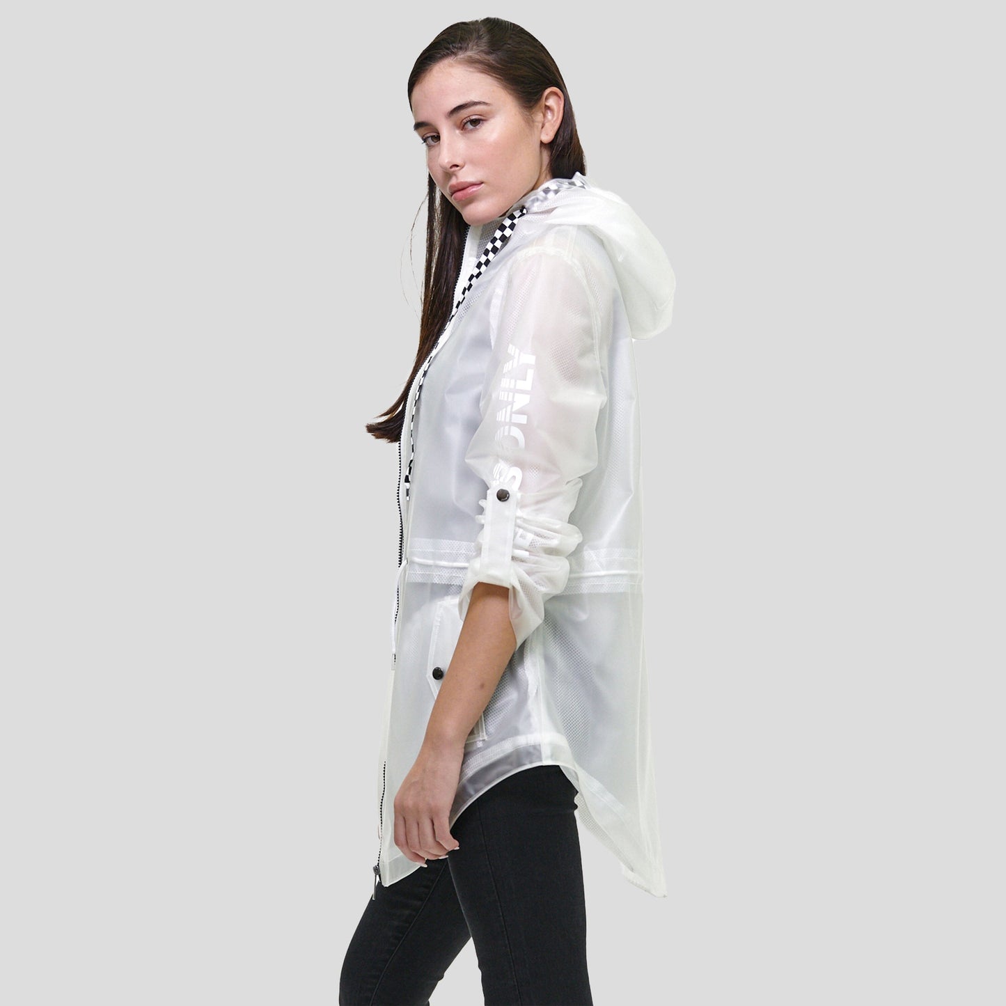 Women's Translucent Long Jacket - FINAL SALE Womens Jacket Members Only 