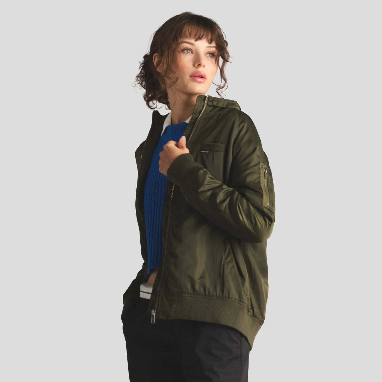 Women's Satin Bomber Jacket Women's Iconic Jacket Members Only 