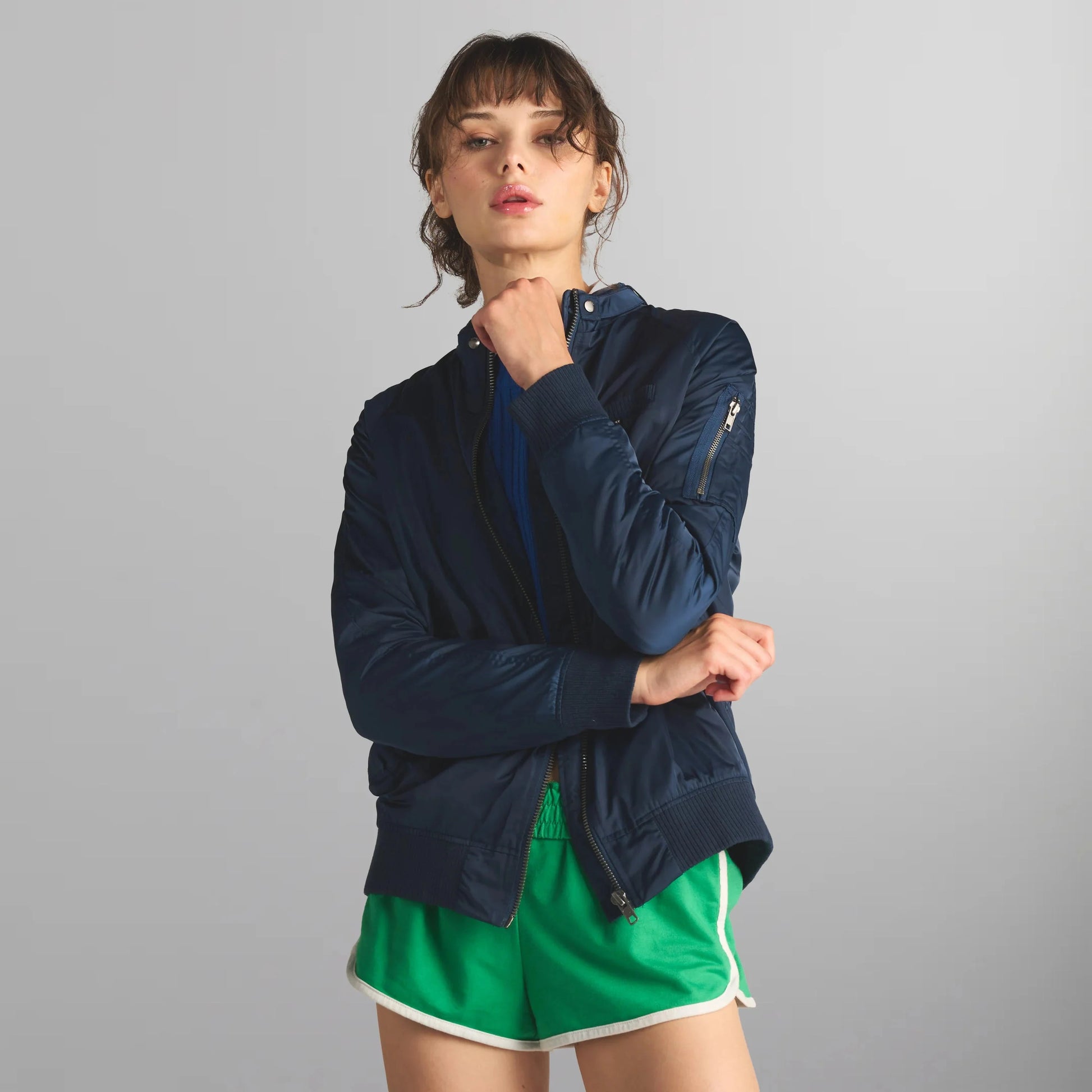 Women's Satin Bomber Jacket Women's Iconic Jacket Members Only 