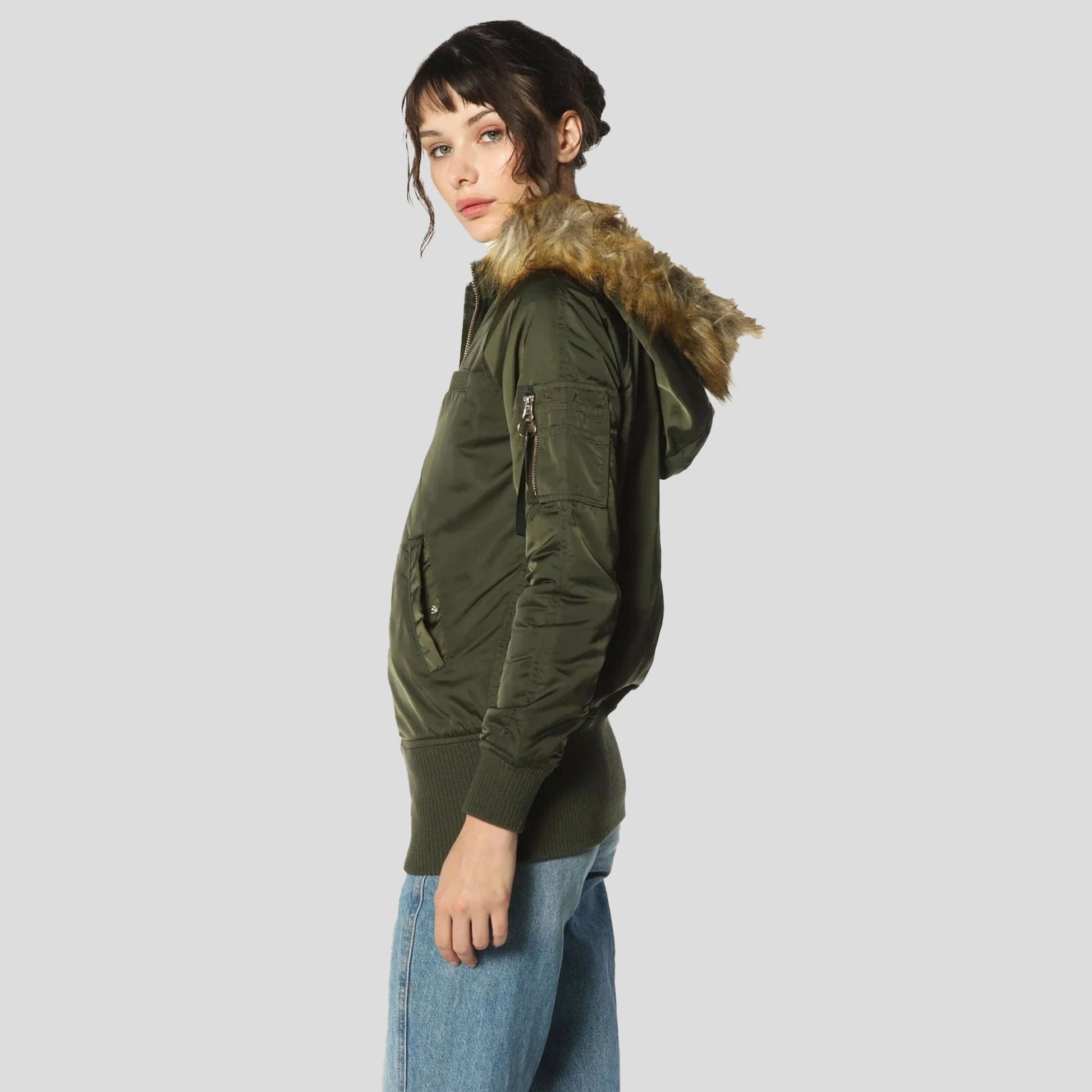 Women's Elongated Bomber Jacket - FINAL SALE Bomber Jacket Members Only 