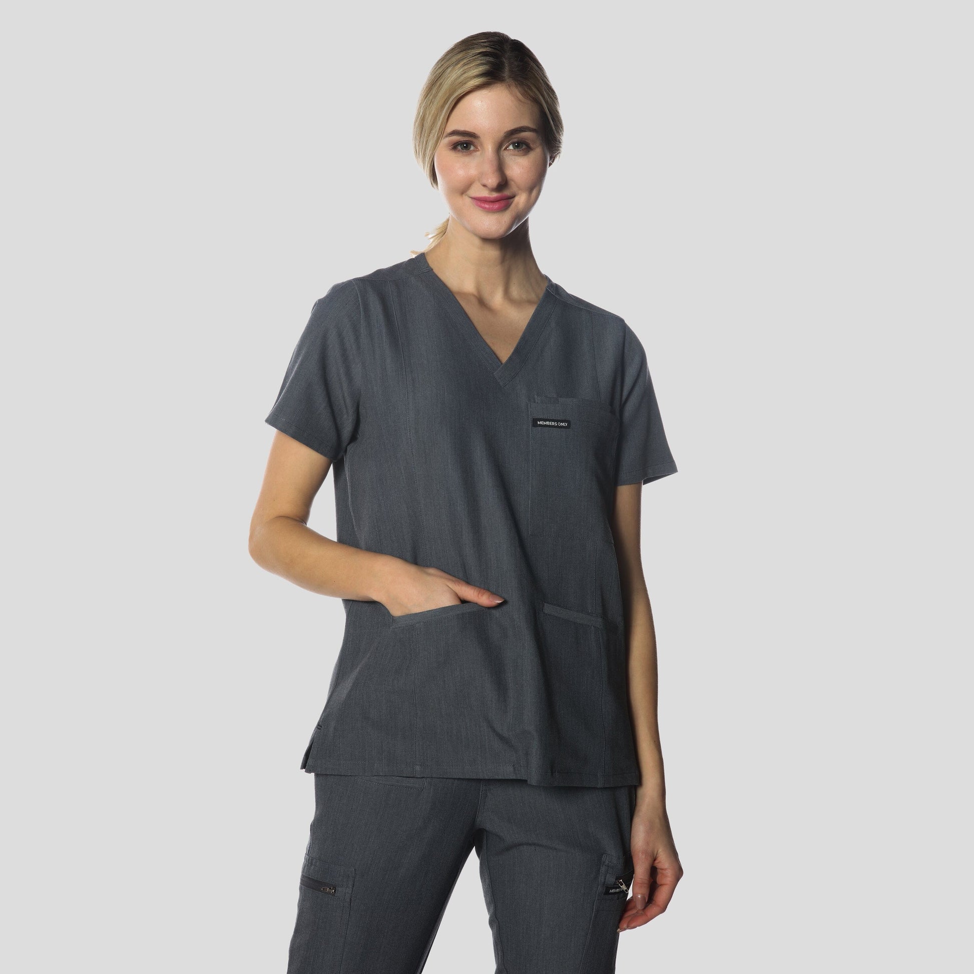 Siena 5-Pocket Scrub Top Womens Scrub Top Members Only Official 