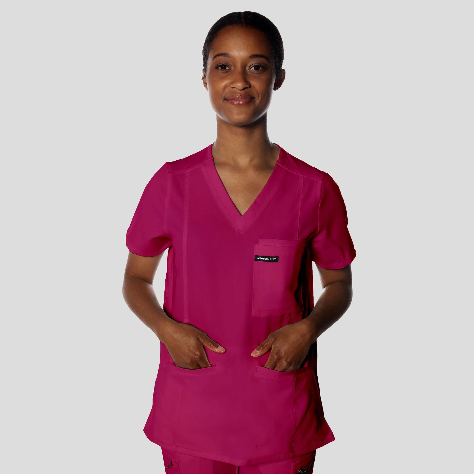 Siena 5-Pocket Scrub Top Womens Scrub Top Members Only Official 