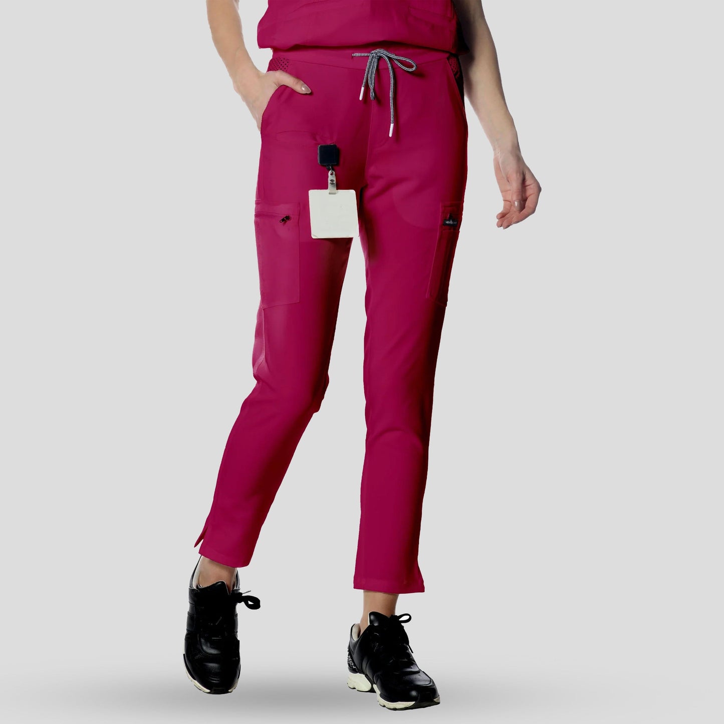 Reus Open Bottom Scrub Pants Womens Scrub Pants Members Only Official Wine 2X-Small Regular