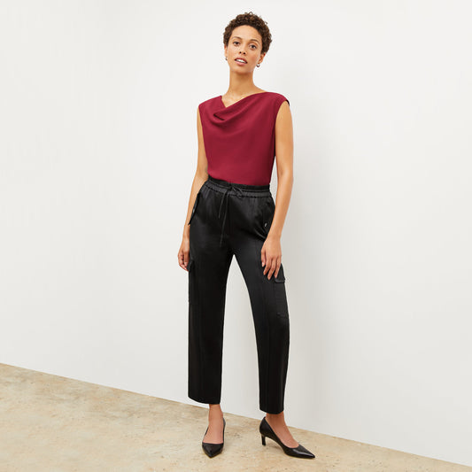 Image of a woman wearing the Gianna Pant in Black | Lead