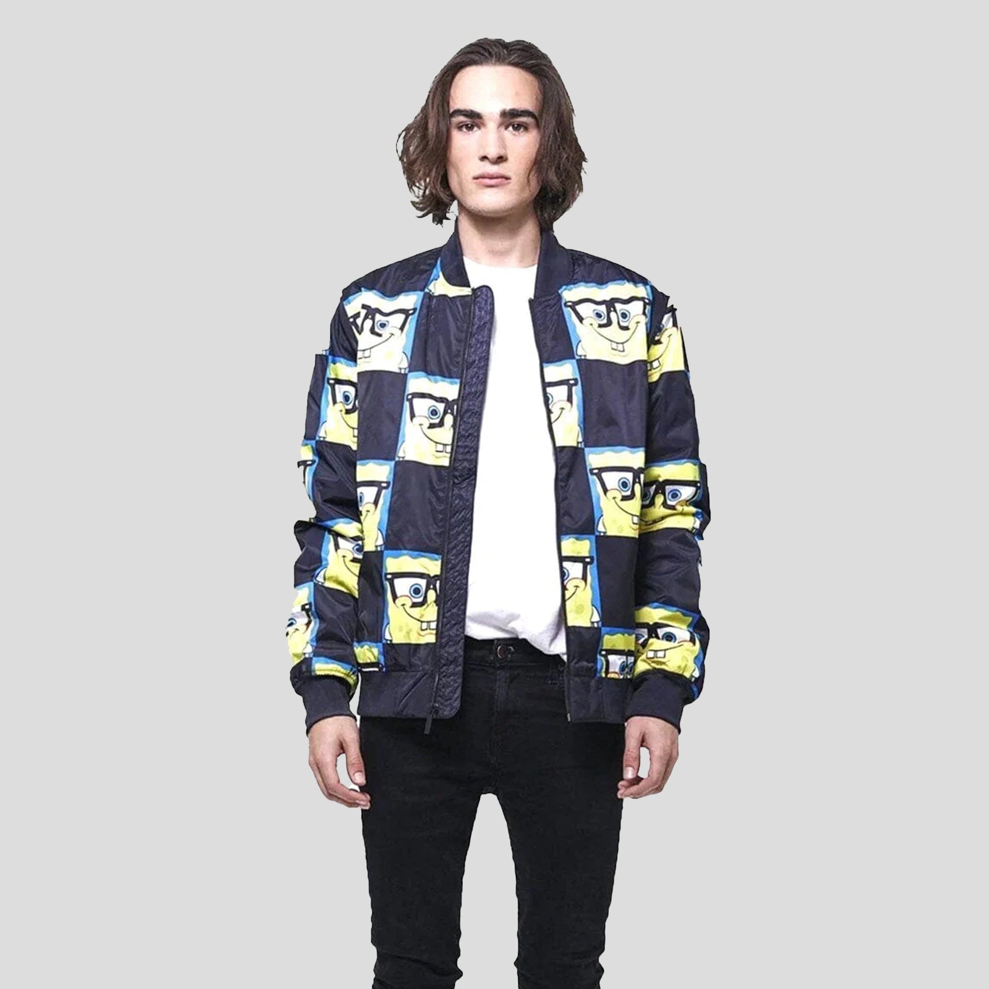 Men's Nickelodeon Spongebob Bomber Jacket - FINAL SALE Men's Jackets Members Only 